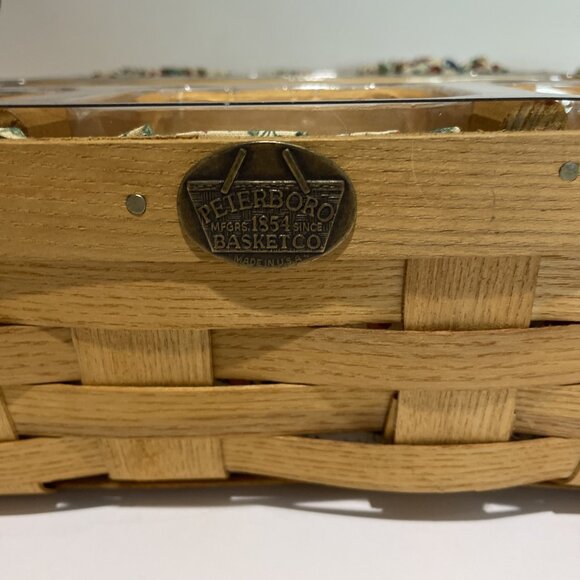 Peterboro Basket Co Divided Caddy Buffet Server Fabric Plastic Liners Farmhouse - Picture 5 of 14